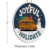 Joyful Holidays Round Ceramic Ornament 3 inches Featuring a Miniature