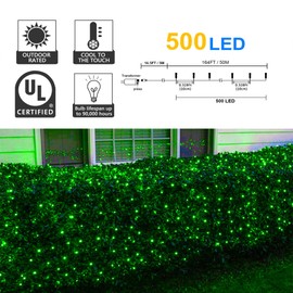 164Ft 500 LED Green St. Patrick's Day Lights, Waterproof 8 Twinkle with Memory Functions Green String Lights for Indoor Outdoor Tree Garden St. Patrick's Day Decoration