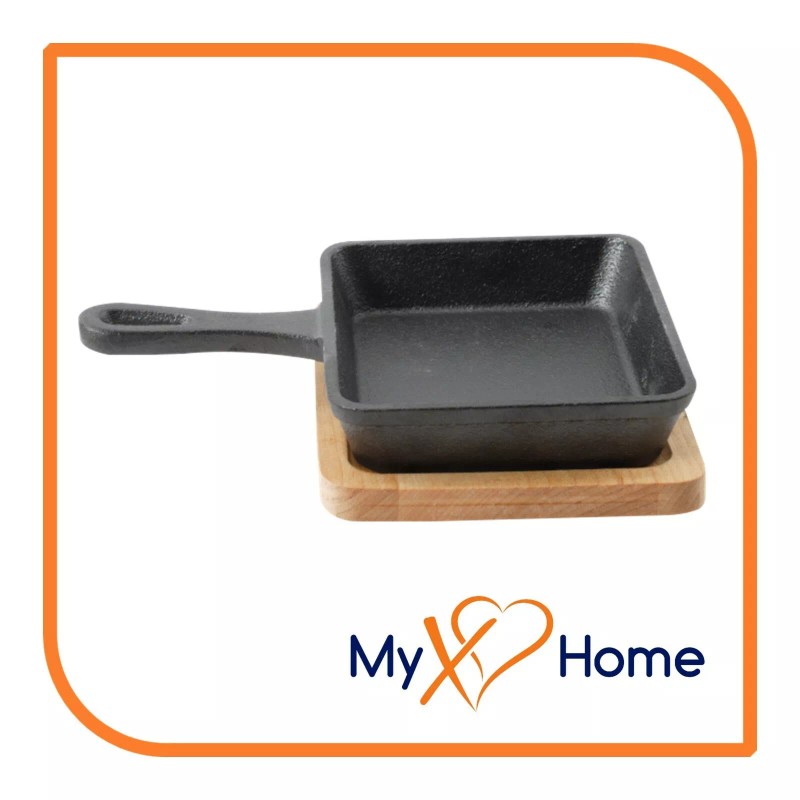 MyXOHome 5" x 4" Rectangular Cast Iron Frying Pan /