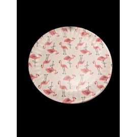 CupCakesAndCashmer Melamine Dinner Plates with Flamingo Design, 10.5 inch, Set of 8