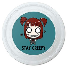 GRAPHICS & MORE Stay Creepy Girl with Hearts and Bow Novelty 9" Flying Disc