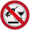 Ban Stop Attention Sign No Drug Alcohol Smoking Sticker Decal Design 5'' X 5''