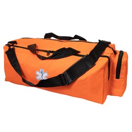 PrimaCare KB-1172 Oxygen O2 Gear Bag with Multiple Compartments Waterproof Bottom and Heavy-Duty Zipper, 32" x 12" x 13", Orange