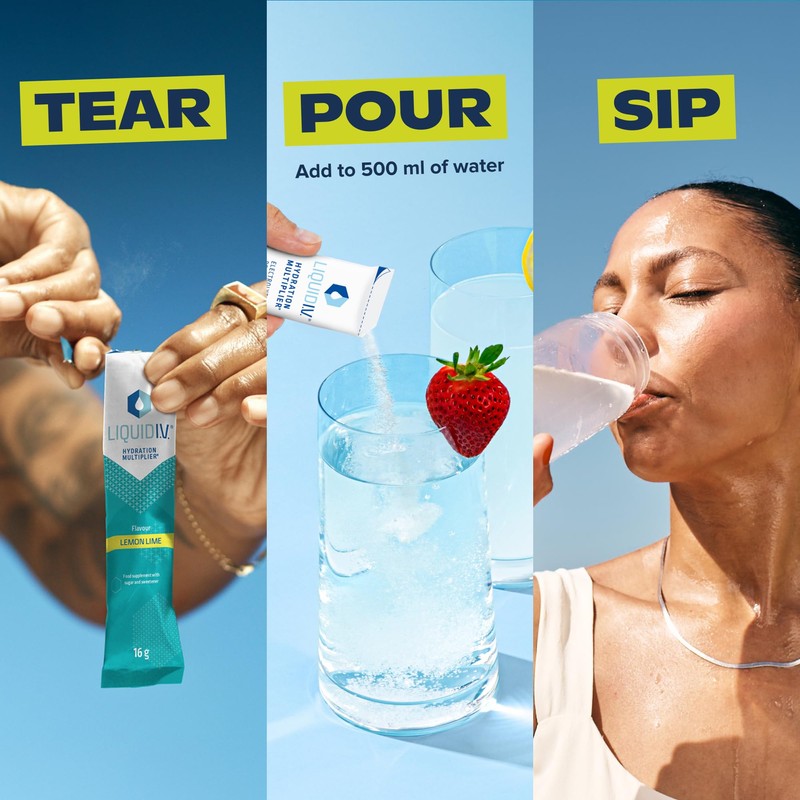 Liquid I.V. Hydration Sachets | Lemon Lime | Electrolyte Powder