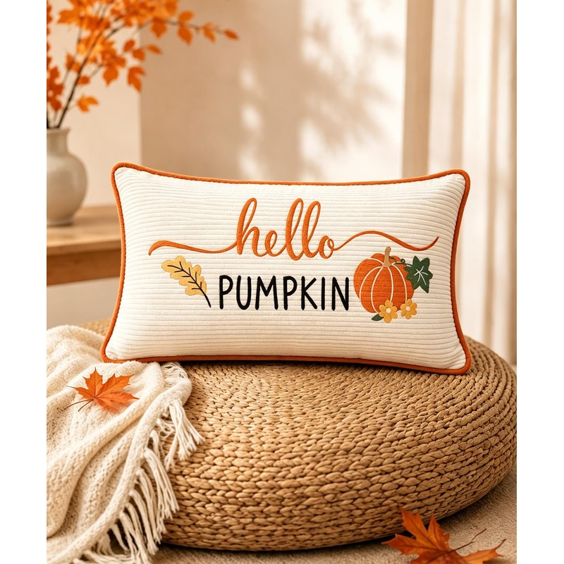 Corduroy Fall Pillow Covers 12x20 Farmhouse Sunflower Pillow Covers