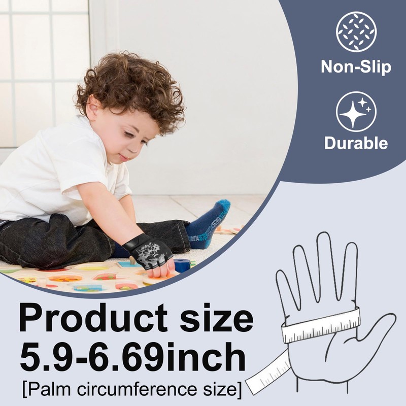 CubePlug Kids Boy Girl Cycling Climing Half Finger Gloves GEL