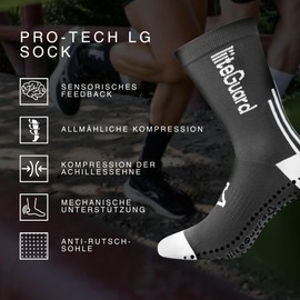 liiteGuard PRO-TECH Running Compression Socks for Men and Women, Compression Stockings, Sports, Running, Football, Anti-Blister, Winter Running Socks, Compression Socks Women Men, black