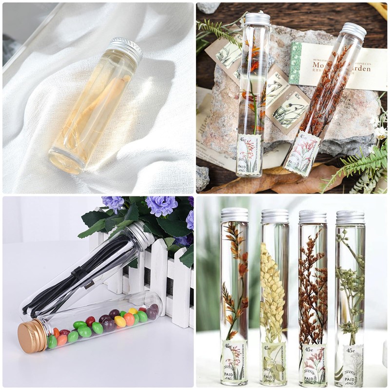 VEGCOO Plastic Test Tubes Sensory Bottle 110ml Clear Plastic Tube