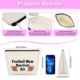 Football Mom Gift Football Lover Football Coach Football Makeup Bag for Women Appreciation Gift for Football Team Leader Gift Football Mom Football Game Day Gift Team Leaders Gift Zipper Travel Pouch