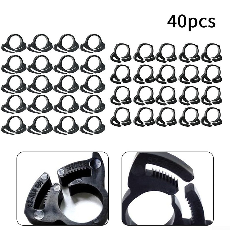 40 Pcs Double Grip Plastic Hose Clamp Setφ16mm Adjustable Snap