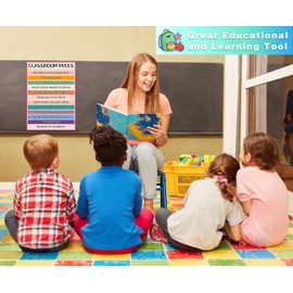 Fsaoor Boho Classroom Rules Poster - 11.8"x16.5" Class Rules Poster Chart for Classroom Decorations Inspirational Posters Motivational Posters for Kindergarten Elementary High School Teacher Supplies