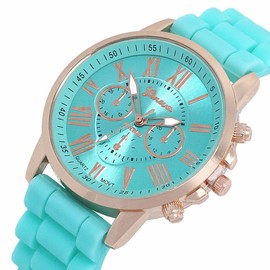 CdyBox Women Men Silicone Band Analog Quartz Casual Watches Jelly Color Unisex Bracelet (10 Pack)