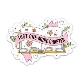 3PCs Just One More Chapter Sticker for Kindle, Bookish Book Lover Waterproof Vinyl Stickers Decals for Kindle Laptop Water Bottle Notebook, Sticker for Book Nerds Readers Bookworms (3 Inches)