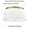 AXILAND Modern Flush Mount Ceiling Light Fabric Drum Shade Dimmable
