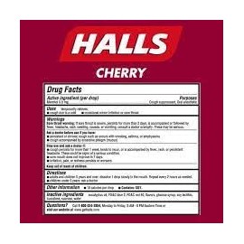 Halls Cough Suppressant Drops Cherry - 80 ct, Pack of 4