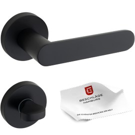 Beschläge Hamburg Door Handles Saturn 07Z SM Door Fitting Matt, Black, black