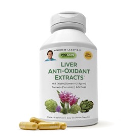 ANDREW LESSMAN Liver Anti-Oxidant Extracts 180 Capsules - Supports The Hard-Working Tissues of The Liver, Promotes Optimum Liver Health and Function. Milk Thistle, Turmeric and Artichoke Extracts