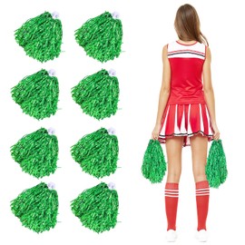 Pack of 8 Cheerleader Pompoms, Cheerleading Poms, Plastic Cheerleader Pompoms, Cheerleader Pompoms, Hand Flowers, Sports Pompoms, for School, Sports, Dance, Carnival Parties (C)