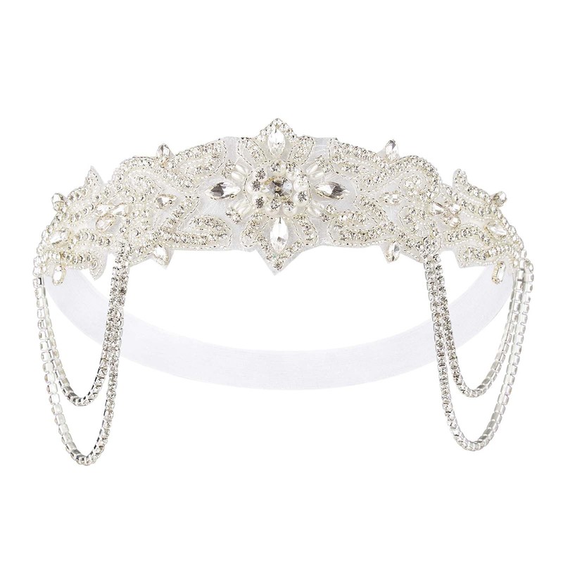 BABEYOND 1920s Flapper Headband Headpiece Roaring 20s Headband Chain for
