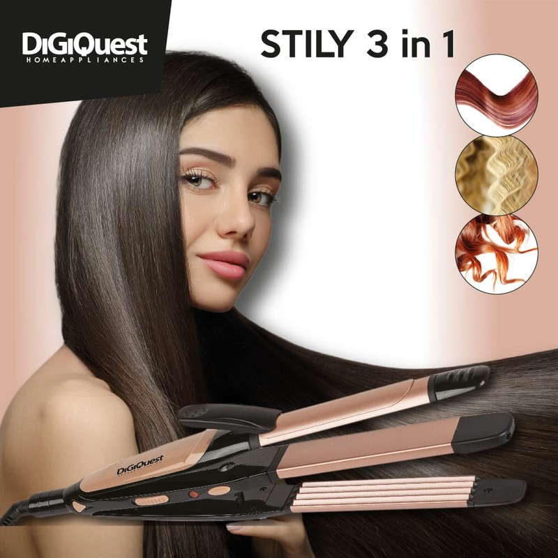 STILY 3 in 1 Ceramic Plate: Smooth, Frisé and Wavy,