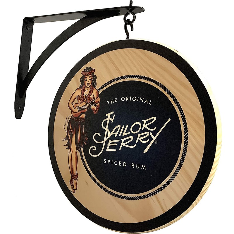 Sailor Jerry Spiced Rum 12" Solid Wood Double Sided Pub