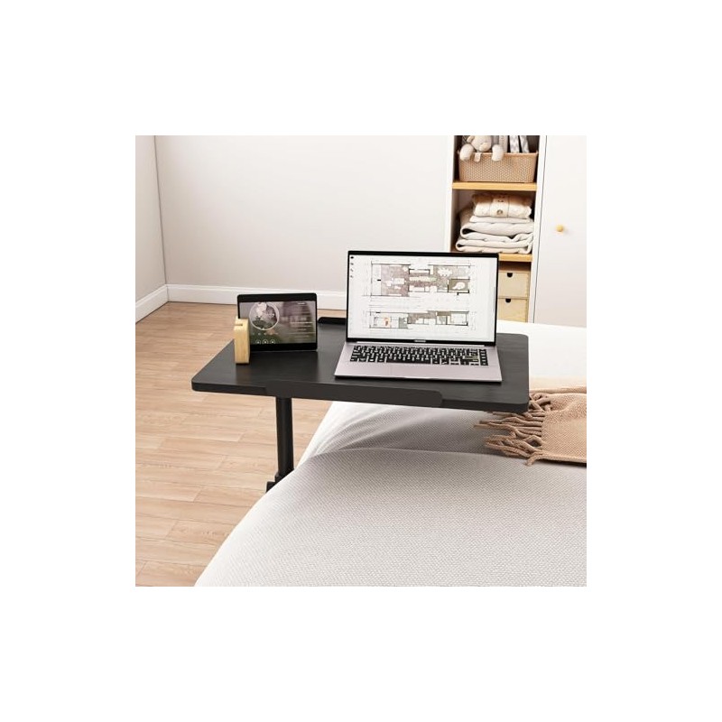 JXINONT Over The Bed Table with Wheels Adjustable Height Bedside
