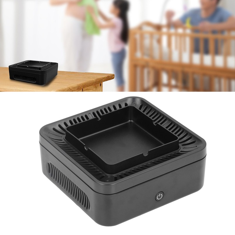 Smokeless Ashtray Gray Home Office Desktop USB Charging Large Air