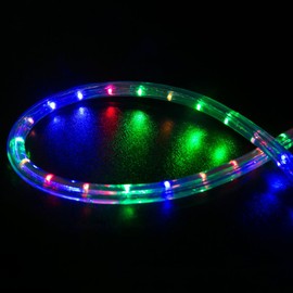 WYZworks 50 ft Multi-RGB PRE-ASSEMBLED LED Rope Lights - 2 Wire Christmas Holiday Decoration Indoor/Outdoor Lighting