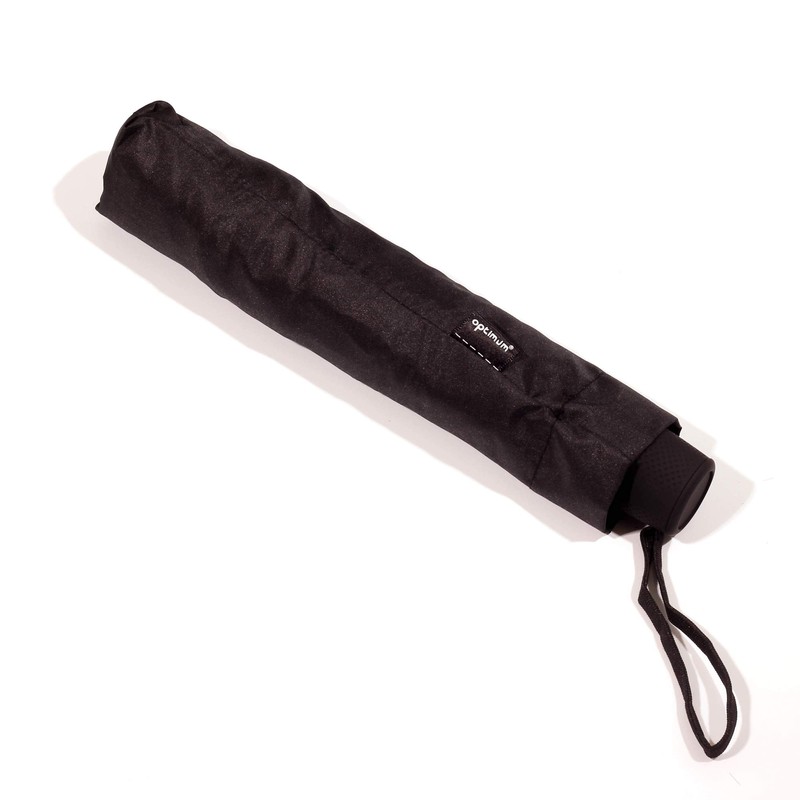 Optimum Unisex' s Black Automatic Umbrella Windproof Reinforced Frame, Small