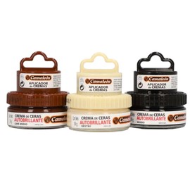 Crema Autobrillante para Zapatos Camaleón con Aplicador - Pack de 3 Colores (Negro, Café Medio, Neutro)