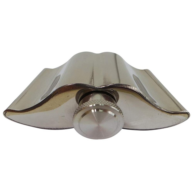 4oz Moustache Stainless Steel Hip Flask in Gift Box by