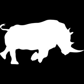 Transparent Decal Stickers of Rhino Rhinoceros Safari Animal Silhouette (White) Premium Waterproof Vinyl Decal Stickers for Laptop Phone Accessory Helmet Car Window Mug Tuber Cup Do ANDstic892290WHAA