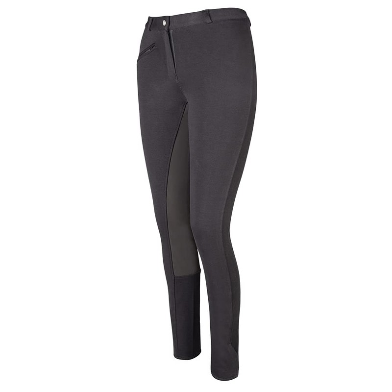 PFIFF Unisex Vollbesatzreithose, Black (Black/Brown), 176
