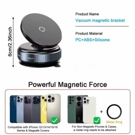 Universal Vacuum Magnetic Suction Cup Car Phone Holder Stand Mount 360° Rotation