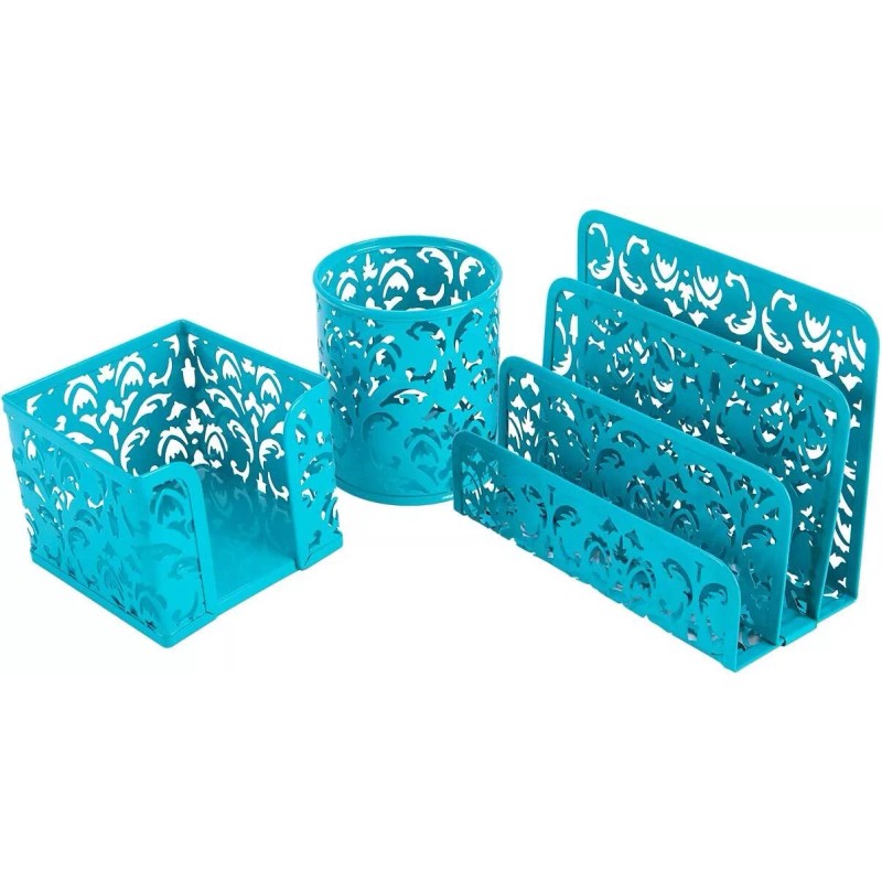 EasyPAG Dark Teal Desk Organizer Set 3 Piece Accessories Caddy