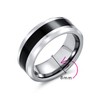 Simple Two Tone Black Center Couples Titanium Wedding Band Ring
