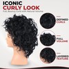 Kids 80s Pop Star Black Jerry Curl Wig & Sunglasses,