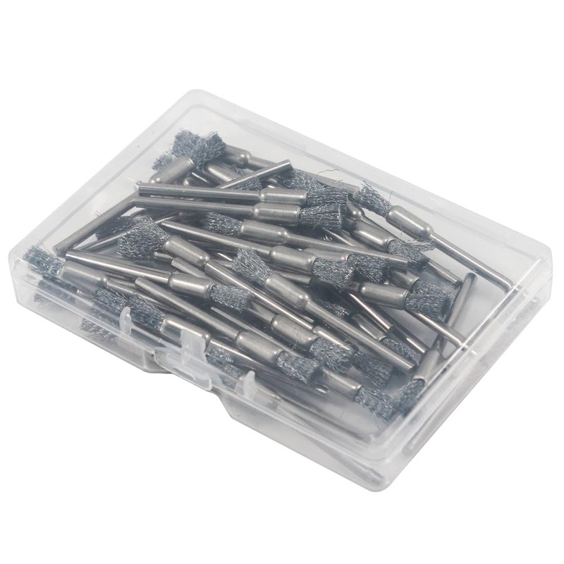 Inovsolid 50 Pcs Pen Shape Wire Brush Set 1/8'' Shank