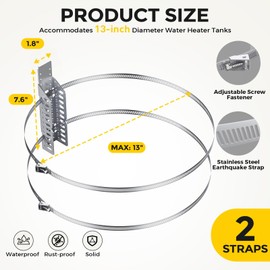 JUGGHOME Expansion Tank Brackets, Thermal Expansion Tank Wall Mounting Bracket with 2 Hot Water Heater Support Stainless Steel Strap for 1-5 Gallon Tank, 5lb Propane Tank Holder for RV -2 Set