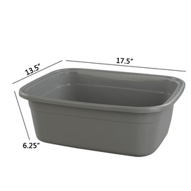 Yubine 18 Quart Plastic Dish Pans/Wash Basins, 2 Packs