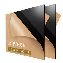 2 Pack 1/8” Thick Acrylic Plexiglass Sheets 18” X 24” Black,Phiocxem 2.8mm Plastic Sheet,Glass Alternative for Handcraft,Sign,DIY Display Projects,Home Decor,Handcraft,Stand,Photo/Picture(2 PCS)