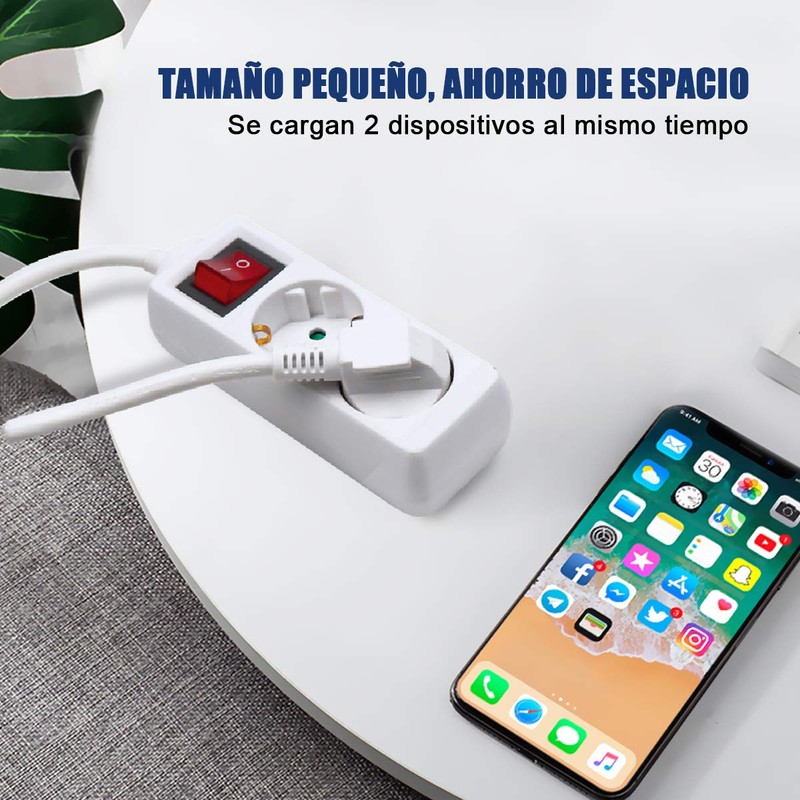 EXTRASTAR 1.5M 2 Way Power Strip with Switch for Home,