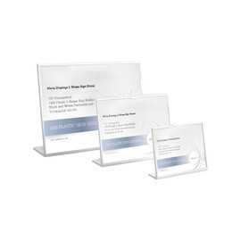 ECKEK ABS Plastic Sign Holder，Menu Displays L Shape Sign Stand (Horizontal White A6 148×105mm/5.83×4.13 inches)