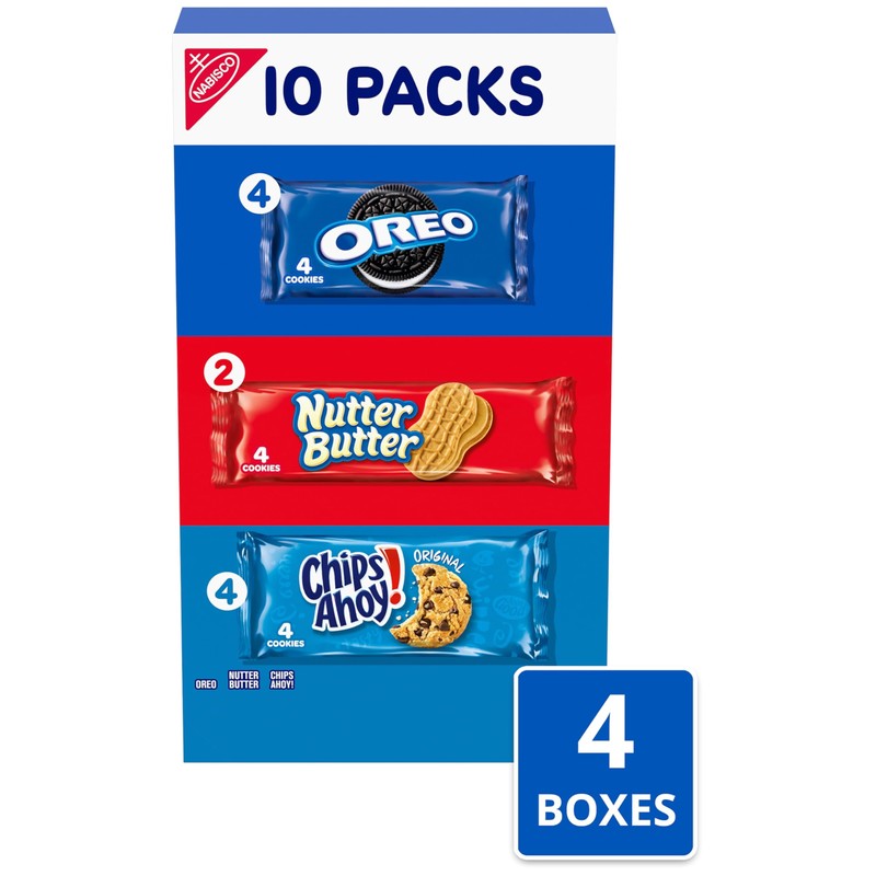 Nabisco Cookies Variety Pack, OREO, Nutter Butter, CHIPS AHOY!, 40