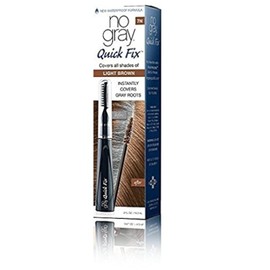 No Gray Quick Fix, Light Brown, Instantly Hide Gray Roots, Easy to Use 3 Comb Applicator, Compact & Travel Friendly