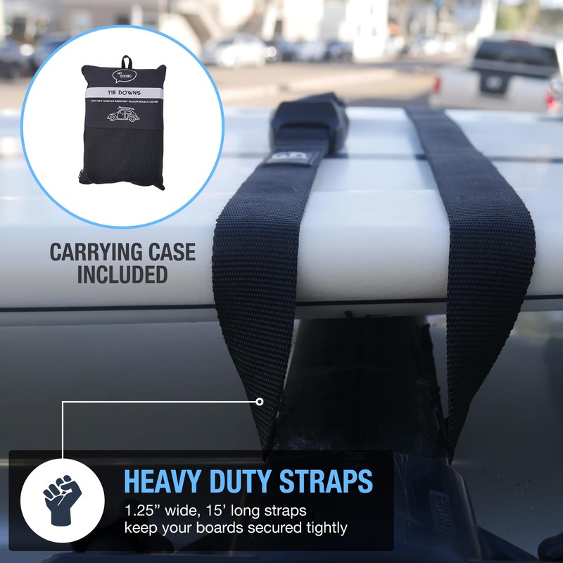 Ho Stevie! Surfboard Tie Down Straps (Pair) for Roof Rack