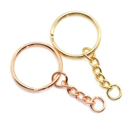 100 Pieces Split Keychain Rings, Metal Split Keychain Ring Keychain Ring with Open Jump Ring Flat Key Holder with Chain for Craft Key Rings