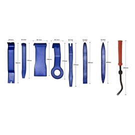 Compact 8Pc Super-Strong Car Trim Removal Tools Set – 7 x Anti-Scratch Tools + 1 x Upgarded Fastener Removal - Pry Tools for Easily Removing Door Panels Consoles Dashboards – Car Trim Removal Kit