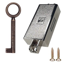 cyclingcolors Turning Bar Lock Furniture Lock Round Burnished Decorative Key Cabinet Lock Screw-On Lock Door Right