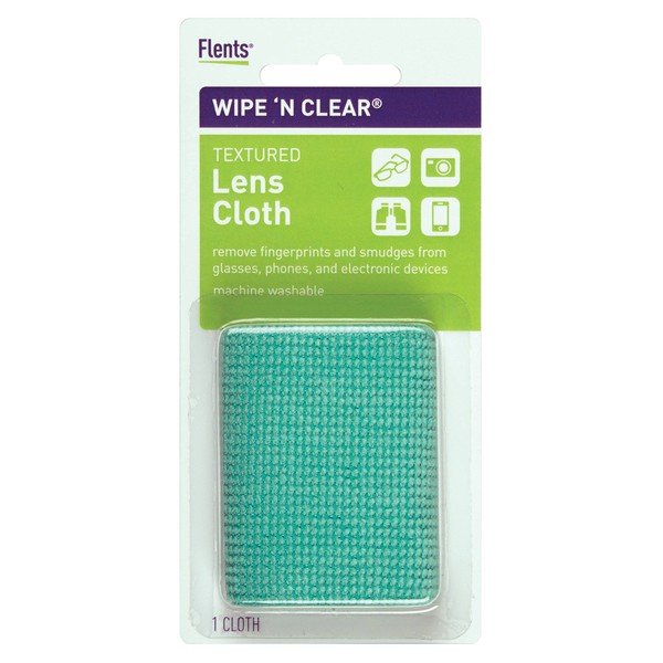 Wipe'N Clear Lens Cleaning Cloth by Flents, Remove Fingerprints & Smudges from Glasses, Phones, & Other Electronic Devices, Machine Washable